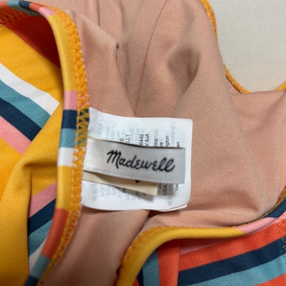 Madewell Vibrant Striped One Piece Swimsuit Sz S SKU 2 - Picture 4 of 6